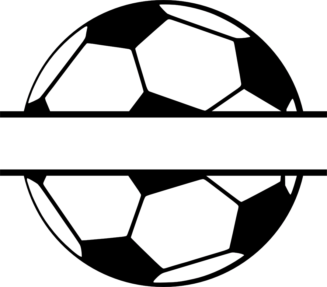 Monogram, Personal Use, Split Soccer Ball, - Split Soccer Ball Svg (1075x943)
