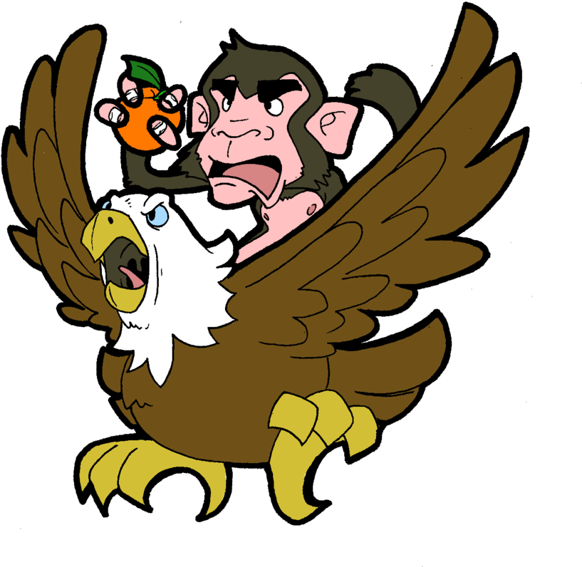 Orange Monkey Eagle By J-cartoons On Clipart Library - Orange Monkey Eagle (900x823)