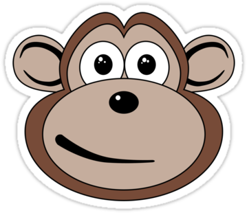 Cartoon Monkey Face - T-shirt (375x360)