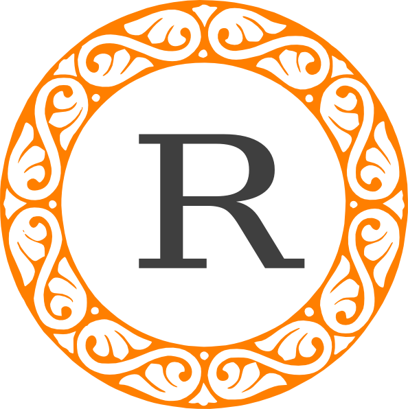 Monogram R Clip Art - Bingkai Foto Bulat Vector (594x596)