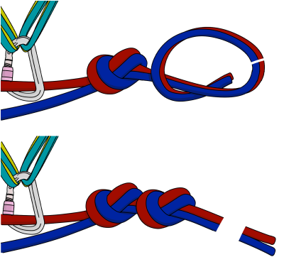 How To Tie Climbing Ropes Together For Abseiling - Abseiling (400x405)