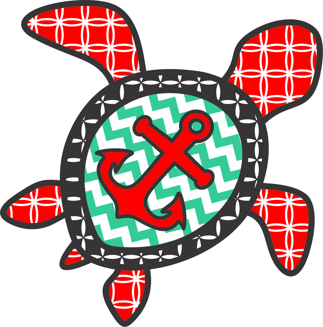 Turtle Anchor Svg (1127x1142)