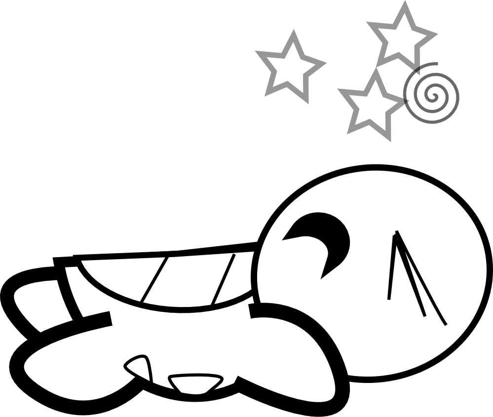 Feraliminal Turtle Stunned Black White Line Art 999px - Cartoon Turtle Without Shell (999x845)