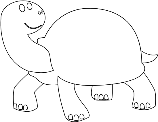 Black And White Animal Clip Art - Black And White Turtle Clipart (555x555)