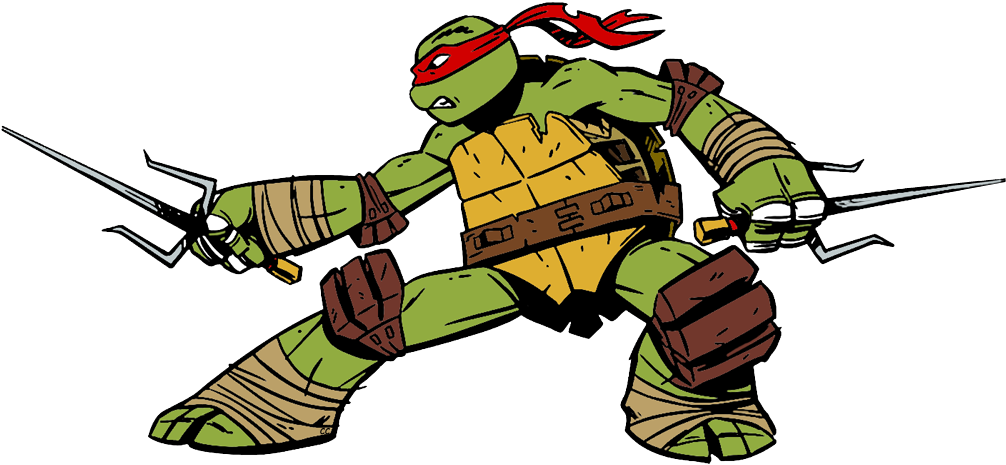 By Cartoon Clipart - Teenage Mutant Ninja Turtles Raphael Png (1018x478)