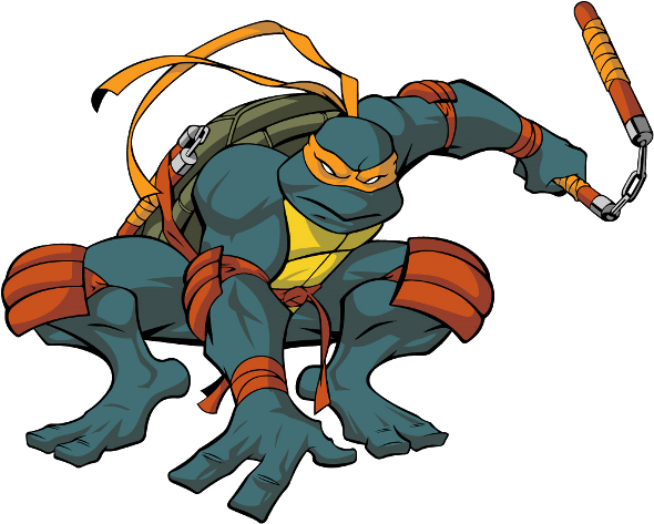Michelangelo Ninja Turtle Clip Art - Teenage Mutant Ninja Turtles Michelangelo Vector (600x600)