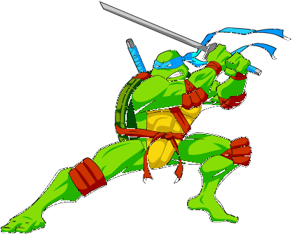 Ninja Turtles Clipart Vector - Ninja Turtles Leonardo (436x349)