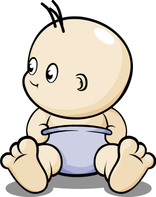 Diaper Clipart - Baby On Diaper Png (318x400)