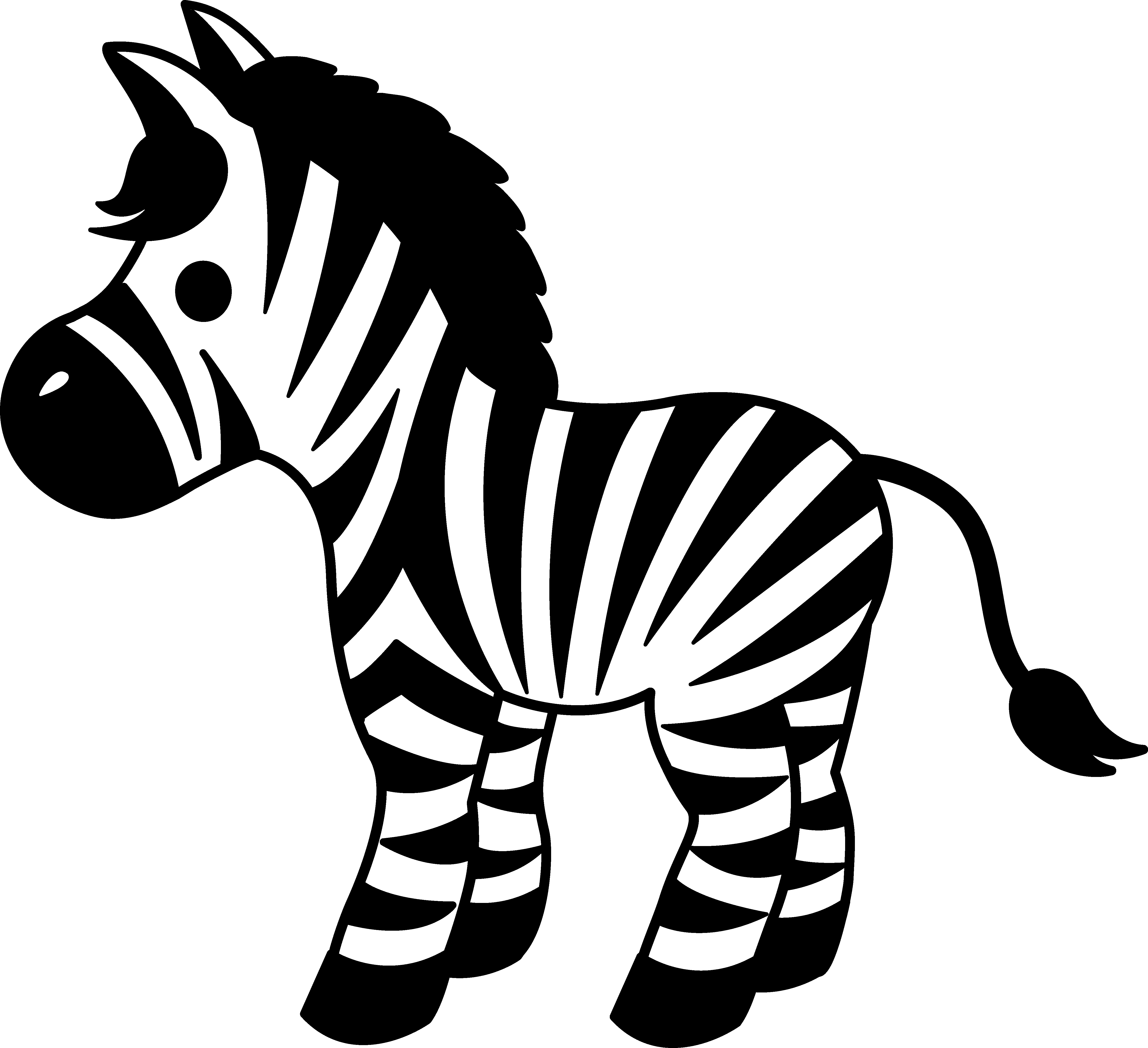 Cute Striped Zebra Clipart - Clip Art Of Zebra (5166x4717)