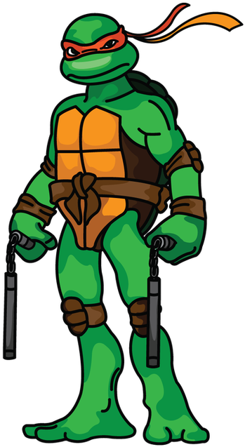 Drawing Tutorial Of Tmnt Michelangelo - One Teenage Mutant Ninja Turtles (400x711)