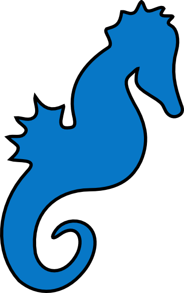 Seahorse V2 Clip Art - Cartoon Images Of Seahorses (372x591)