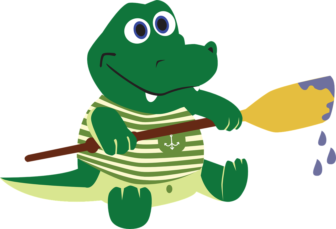 Crocodile Alligator The Sailor Paddle Oar - Alligator Clipart Pixabay (1280x872)