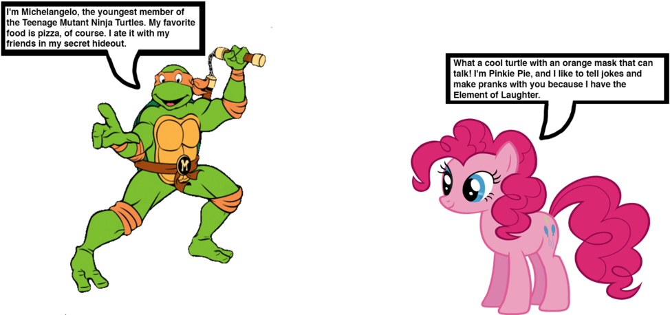 Pinkie Pie Meets Michelangelo By Darthranner83 - Michelangelo (1024x528)