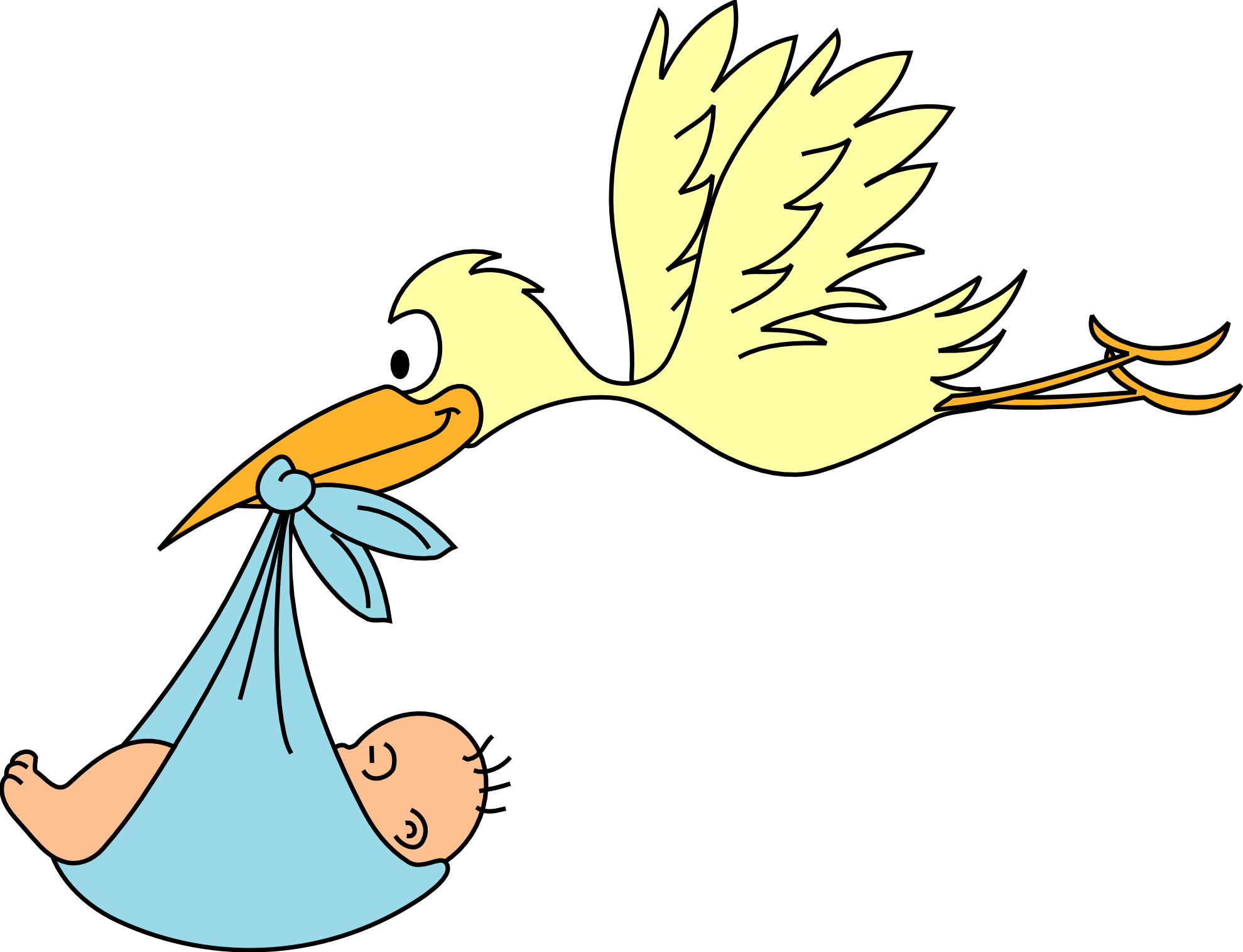 Newborn Baby Clipart - Cigueña Dibujos Para Colorear (1979x1515)