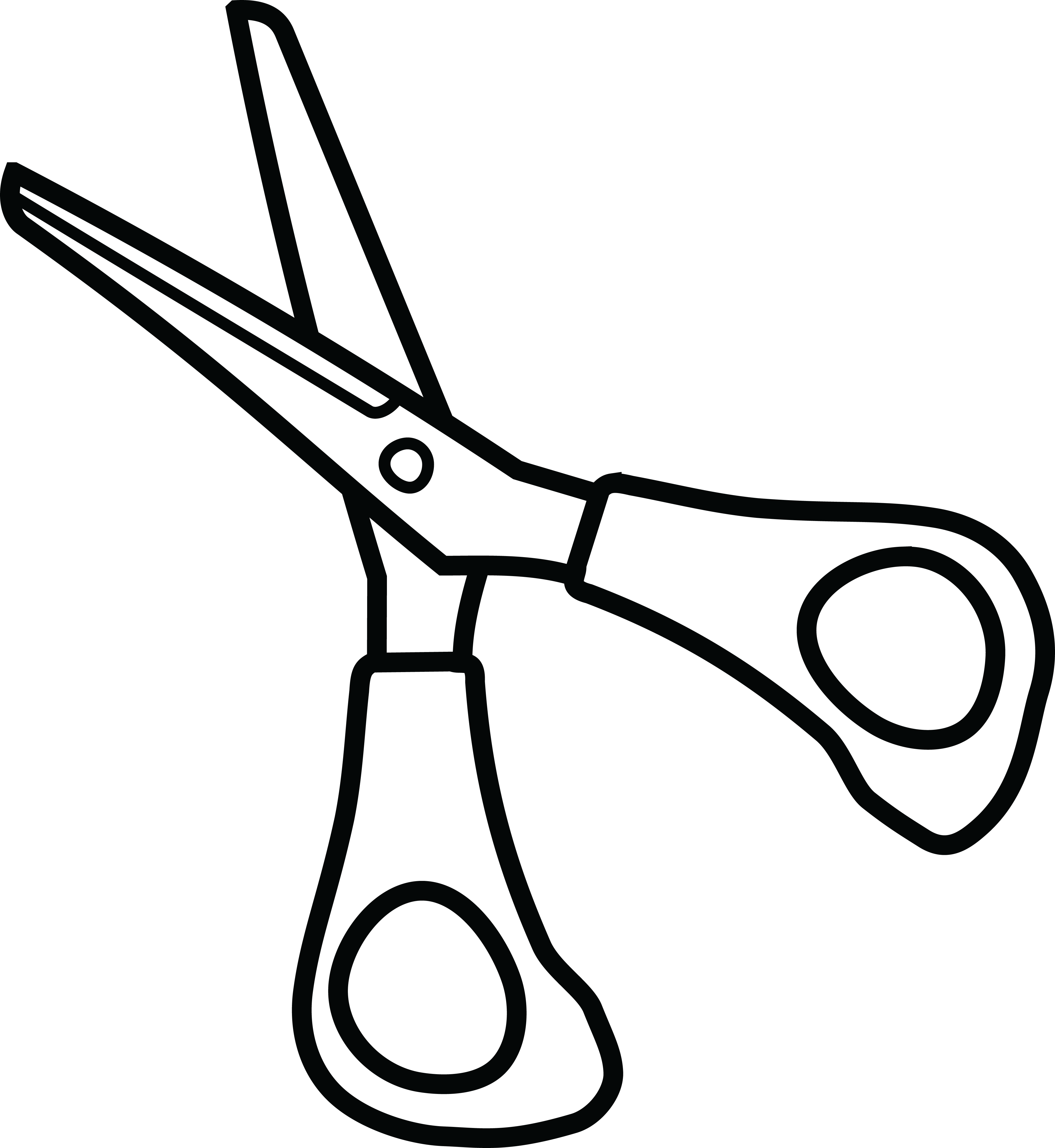 Free Clipart Of A Pair Of Scissors - Black And White Scissors Clip Art (4000x4354)