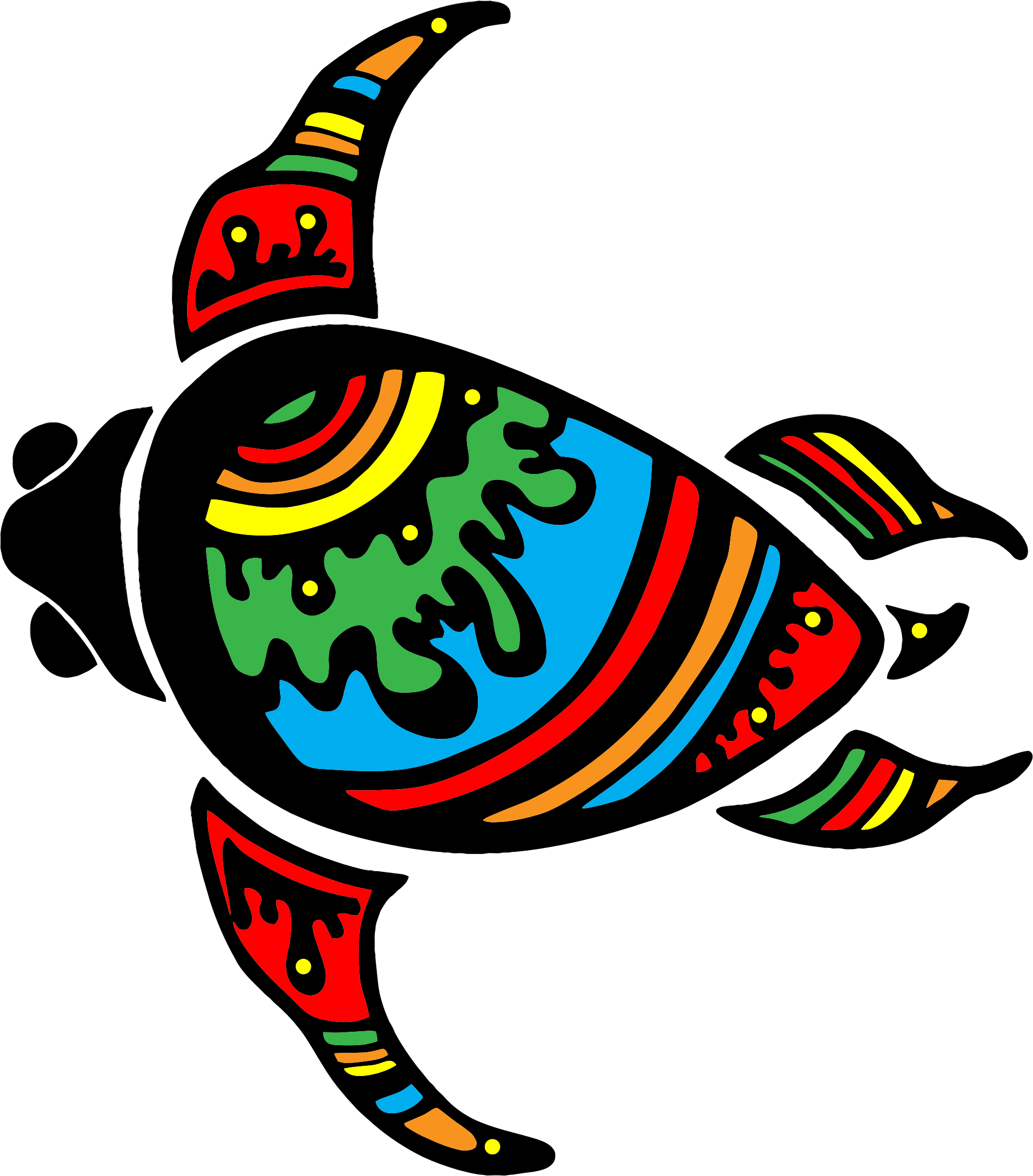 Colors Clipart Turtle - Turtle Colorful (7004x7680)