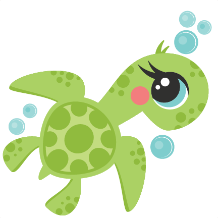 Sea Turtle Cut File Cute Clipart Files For Silhouette - Png Cute Sea Turtle (432x432)
