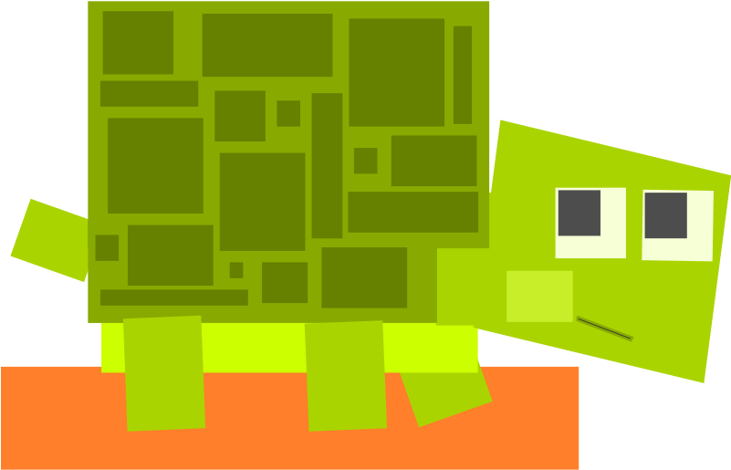 Square Animal Cartoon Turtle - Clipart Turtle (800x800)