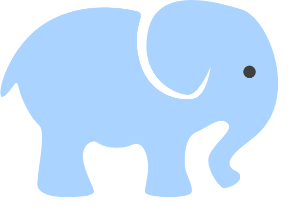 Baby Blue Elephant Clip Art - Elephants (600x438)