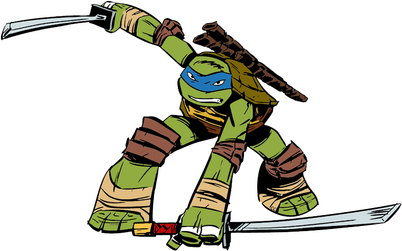 Turtle Clipart Leonardo - Teenage Mutant Turtle Ninjas Leo Cartoon (791x498)