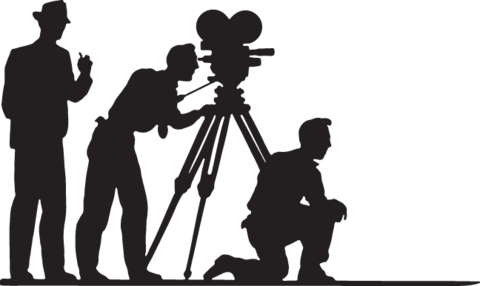 A14 Eps Vector Silhouette Clipart Â€“ Oldcuts - Film Crew Clipart (480x286)