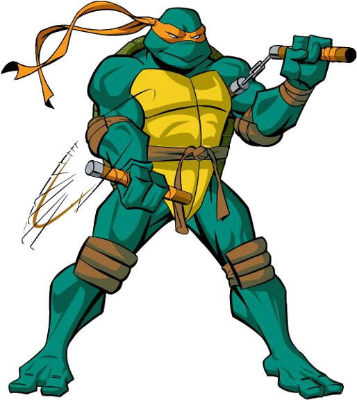 Michelangelo Ninja Turtle Clip Art - Teenage Mutant Ninja Turtles 2003 Michelangelo (600x600)