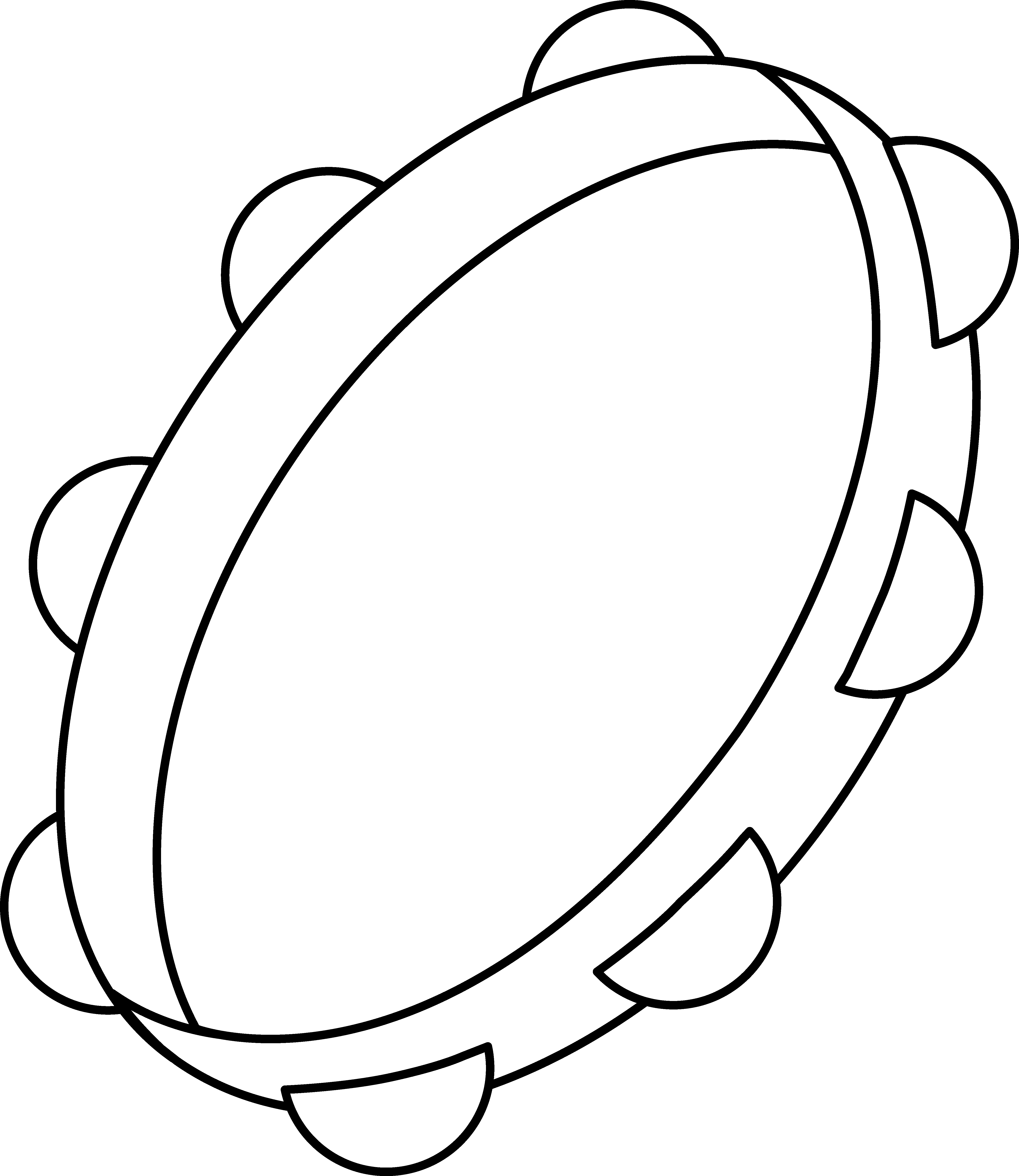 Tambourine Clip Art Free Coloring Pages - Tambourine Clipart Transparent (5043x5819)