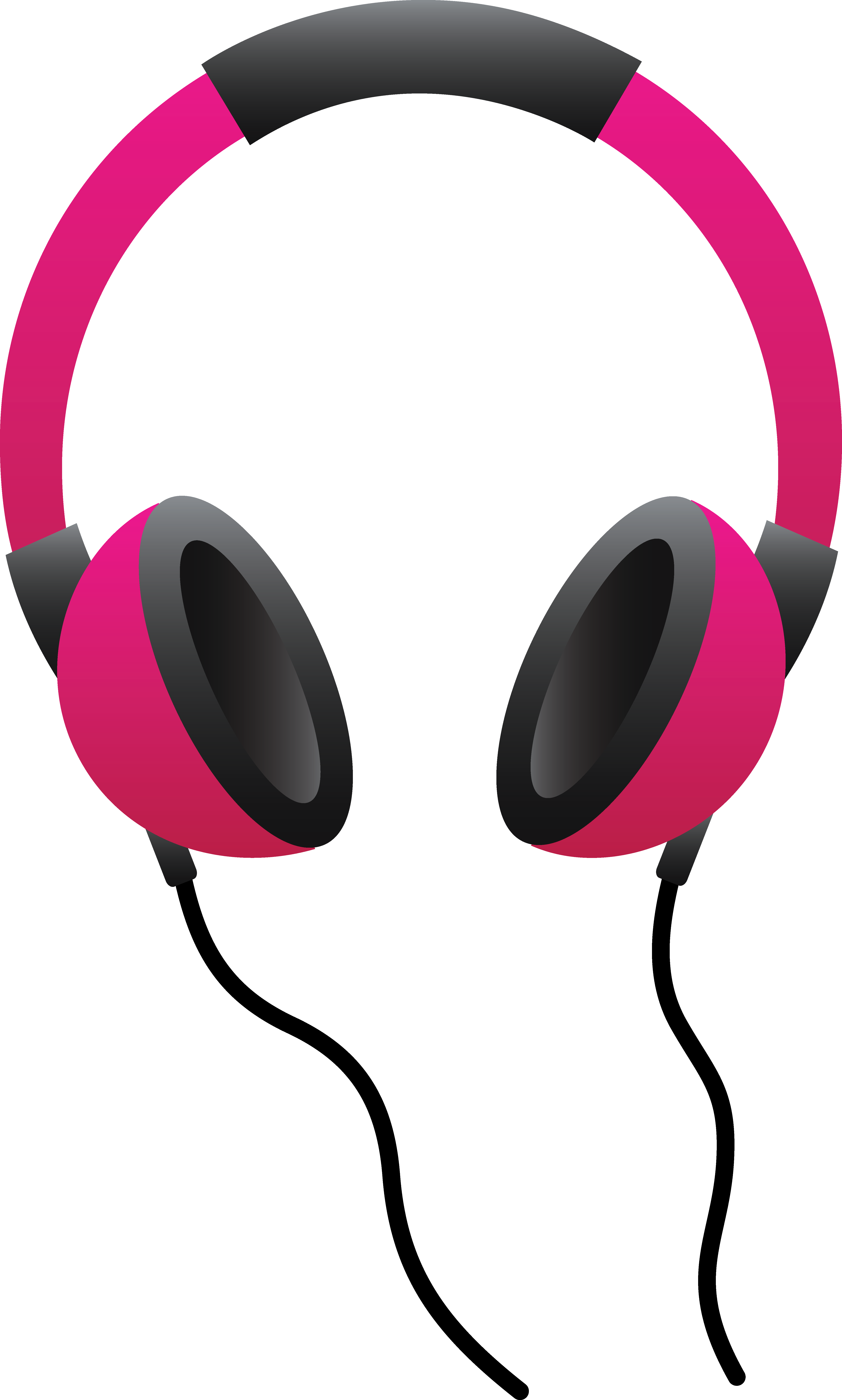 Ipod Clip Art - Pink Headphones Clipart (4746x7893)