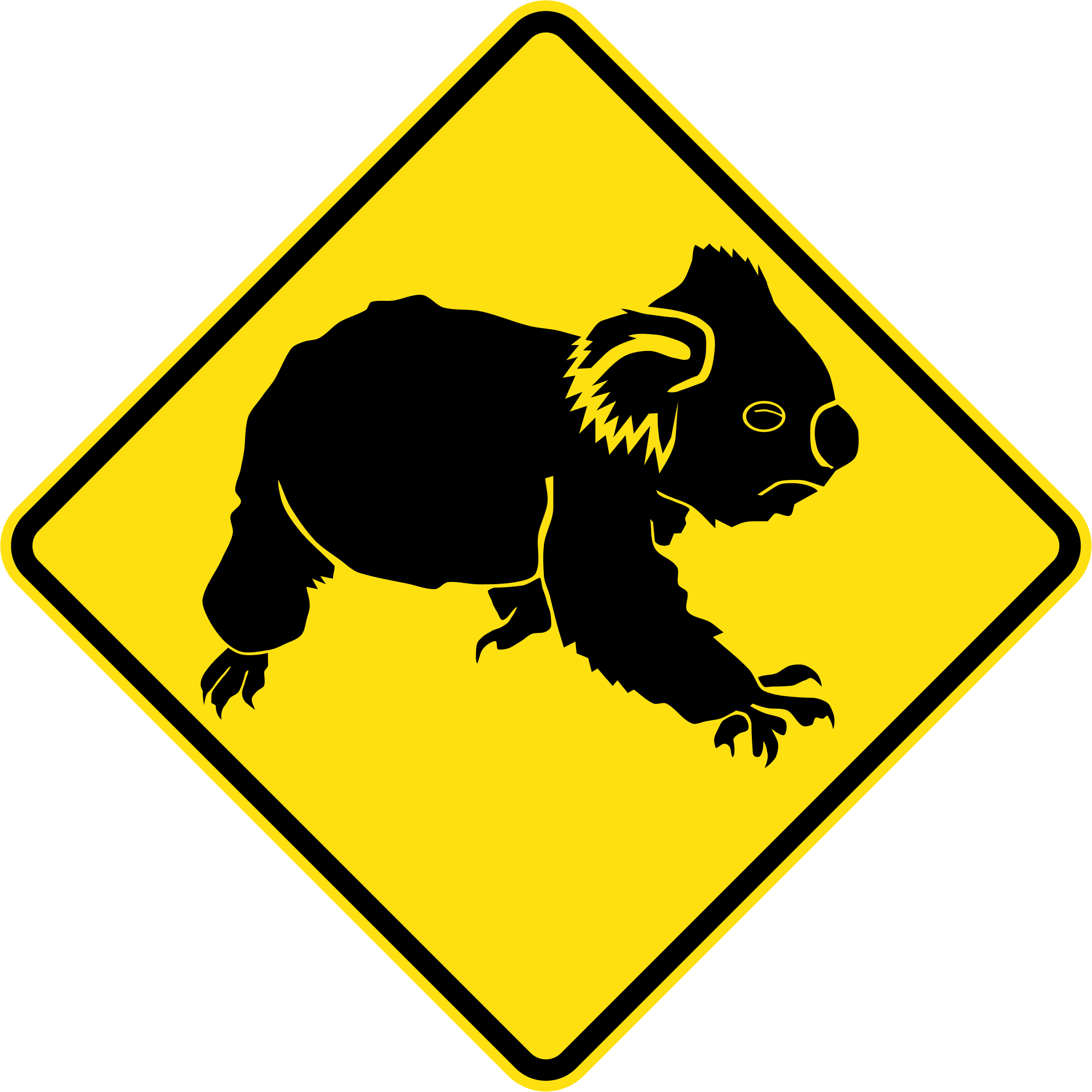 Australia Road Sign W5-47 - Australian Road Signs Vector (2000x2000)