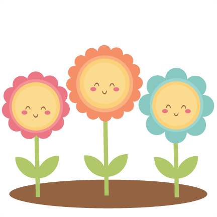 Happy Flowers Svg Scrapbook Cut File Cute Clipart Files - سكرابز ورود كرتون (432x432)