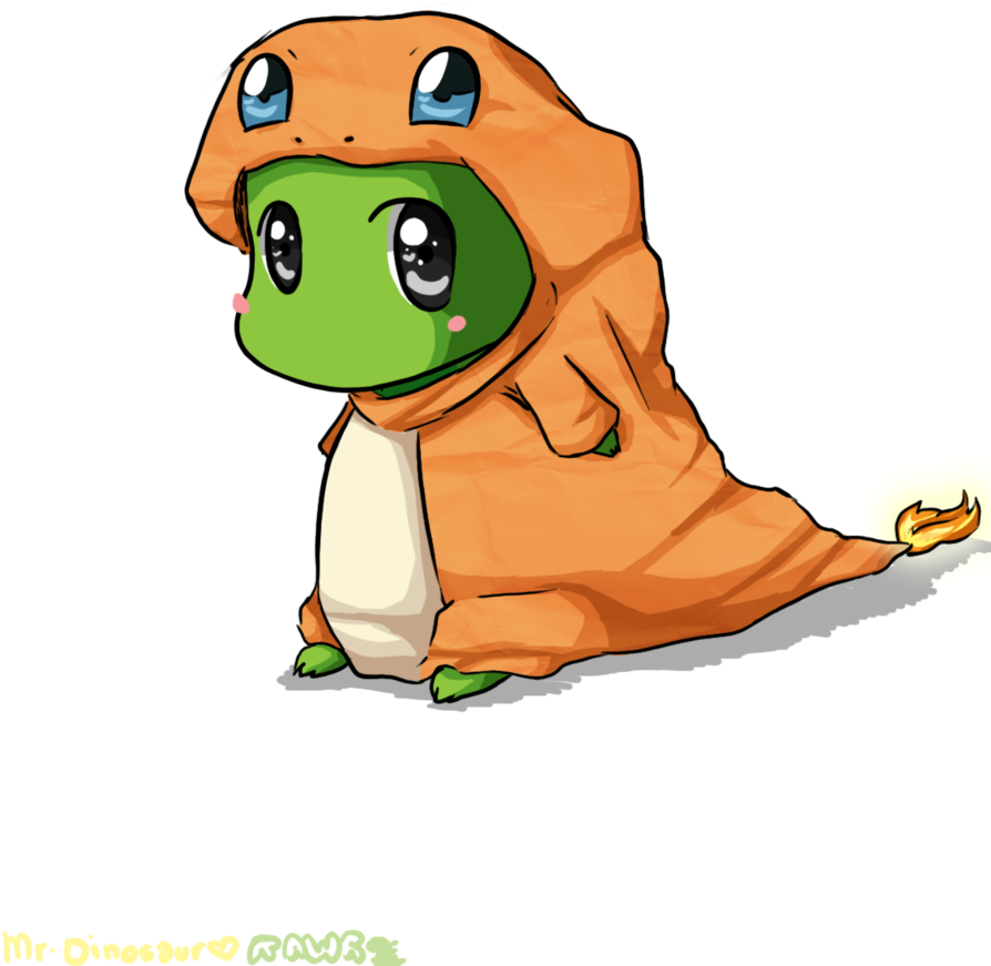 Dinosaur In A Charmander Hoodie By Jewieee - Charmander Dinosaur (900x900)