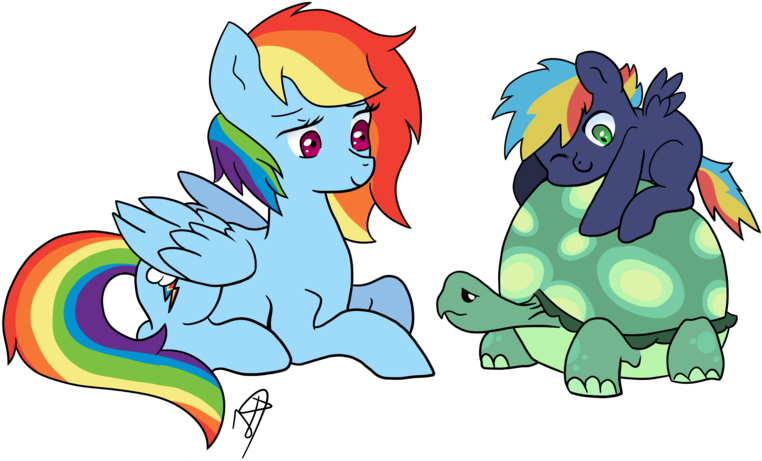 Tortoise Buddy Colored By Fallingrain22 - Rainbow Dash And Prism Bolt (800x600)
