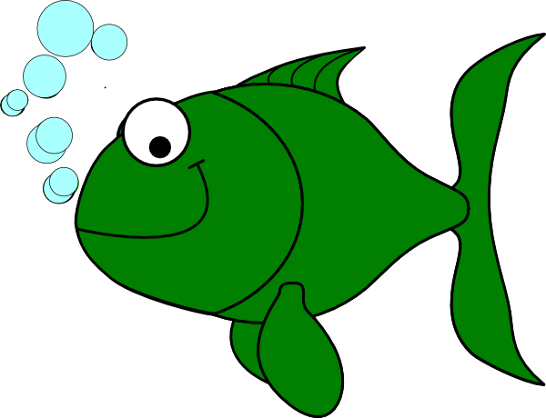 Green Fish Clipart (600x460)