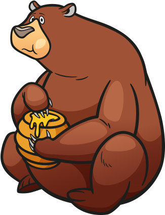 Clipart Bal Yiyen Ayı - Ayı Karakteri (458x452)