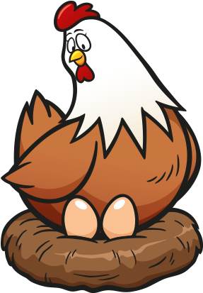 Clipart Yumurtalarına Bakan Tavuk - Tavuk Clipart (422x435)