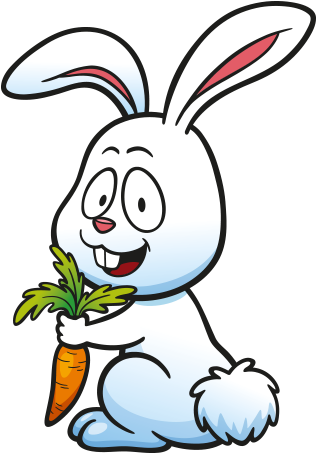 Clipart Havuç Yiyen Sevimli Tavşan - Conejos Dibujos Animados (470x475)