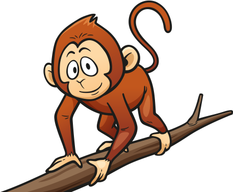 Clipart Daldaki Maymun - Hayvanlar Clipart Png (474x412)