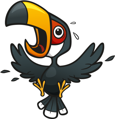 Clipart Korkan Tukan Kuşu - 犀 鸟 卡通 (498x421)