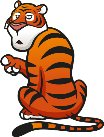 Clipart Oturmuş Arkasına Bakan Kaplan - Tiger (452x435)