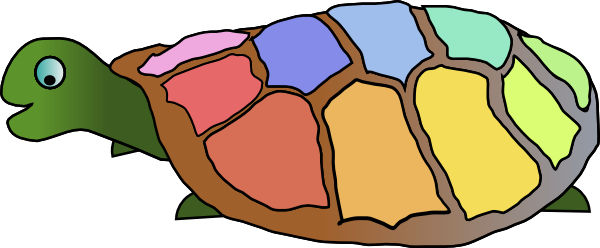 Colors Clipart Turtle - Rainbow Shelled Turtle 5'x7'area Rug (1280x640)