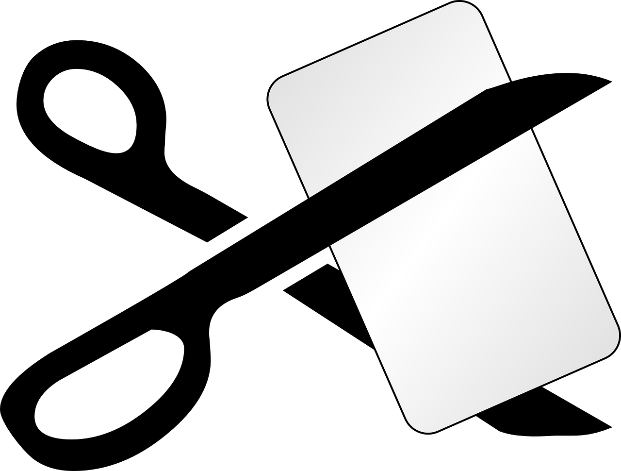Cut Png Black And White Transparent Cut Black And White - Credit Card Clip Art (1280x970)