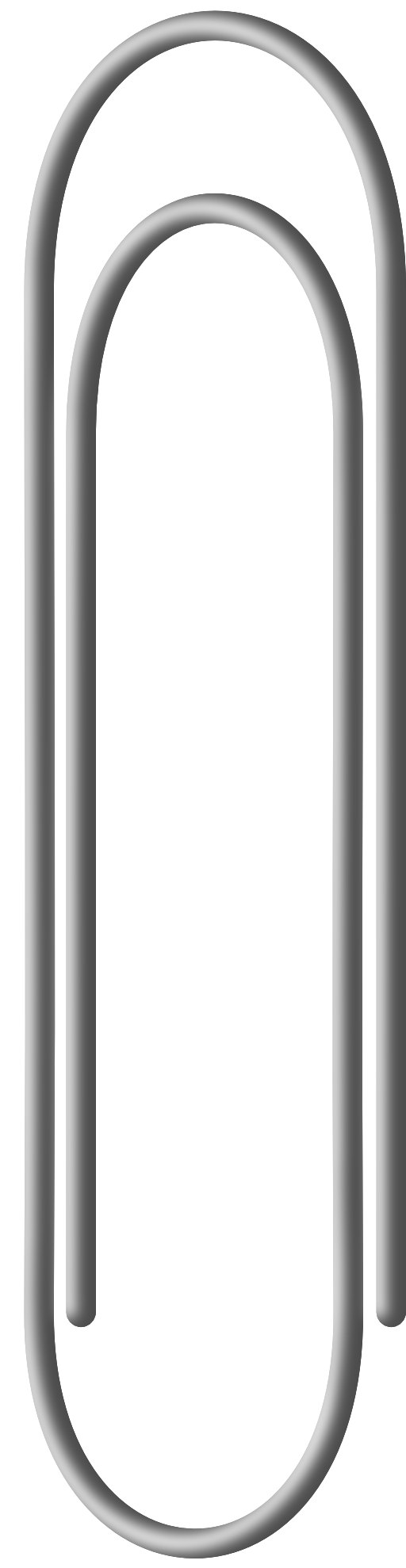 Paper Clip Clipart - Monochrome (512x1978)