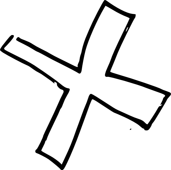 X Cross Product Clip Art At Clker - Cross Out Clipart Black And White (600x597)