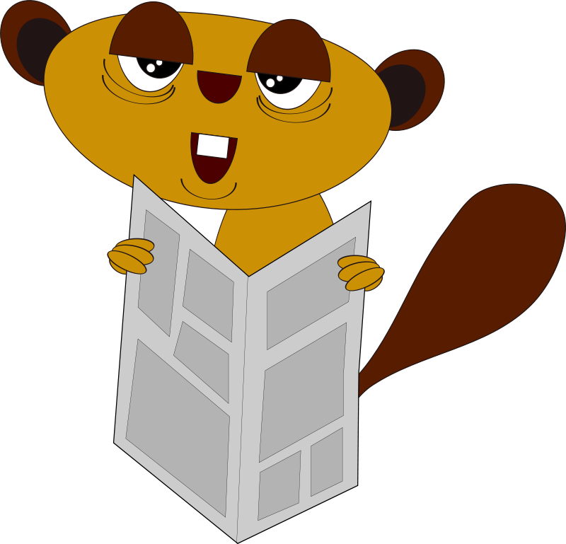 Free Newspaper Dude - Dog Reading Newspaper Png (800x769)