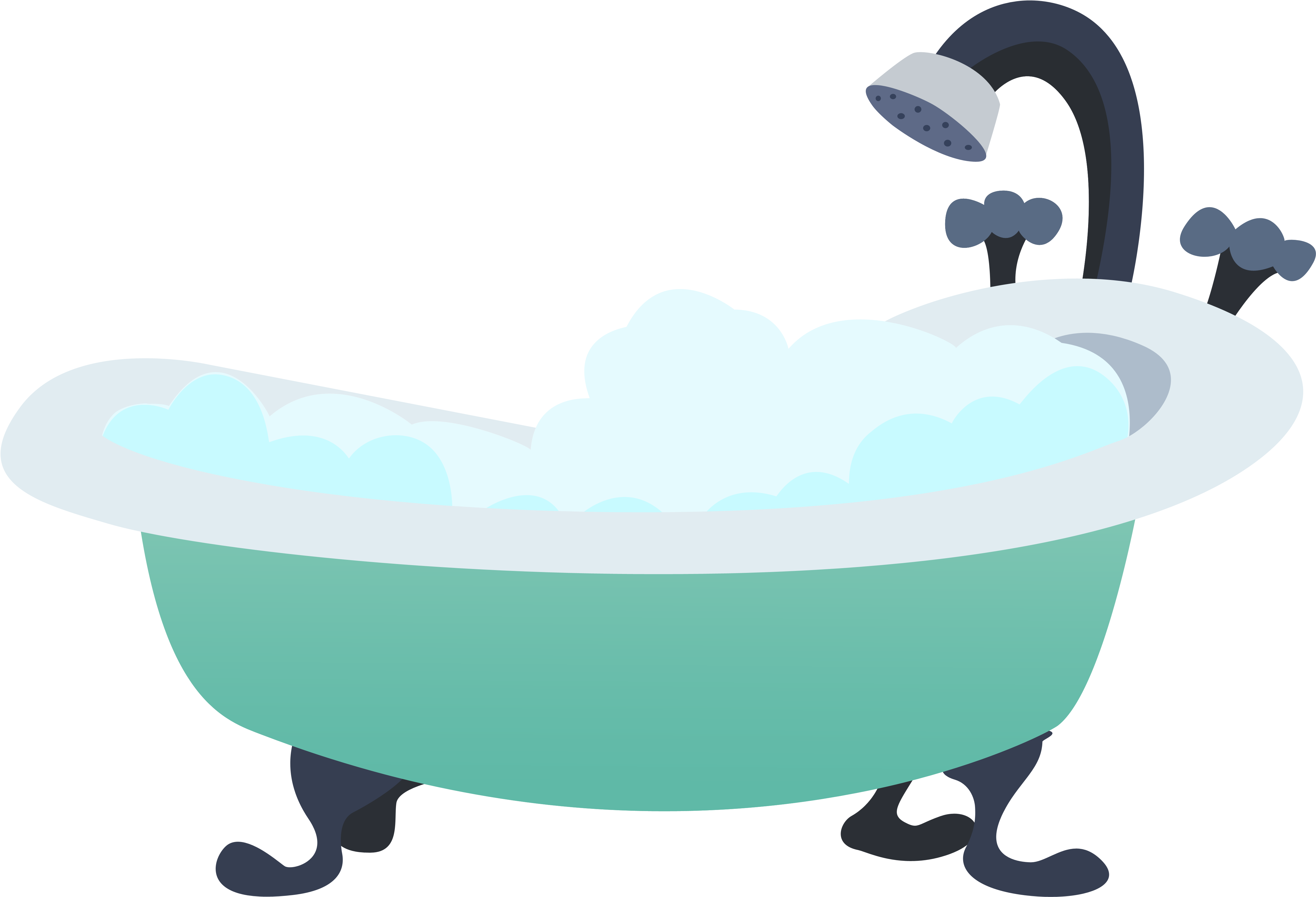 Bathtub Icons Png Png Images - Clipart Baignoire Sur Fond Transparent (4819x3317)