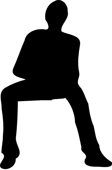 Sitting Man Clip Art At Clker - People Silhouette Sitting Png (390x592)