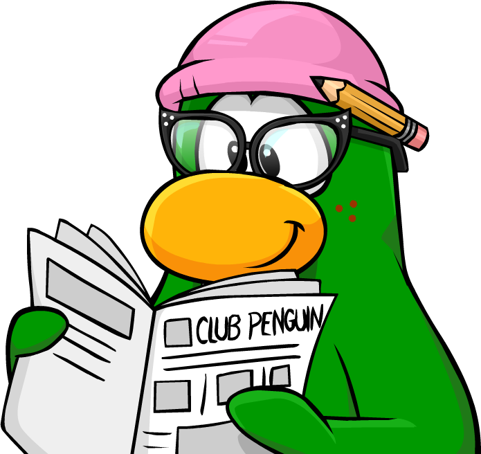 Aunt Arctic Reading News - Penguin Reading A Newspaper (695x656)
