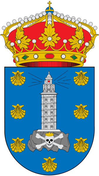 Coat Of Arms Of A Coruña - Coruña Flag (338x599)