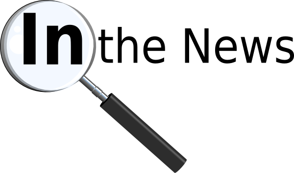 In The News With Magnifying Glass Clip Art - Magnifying Glass Clipart (600x354)