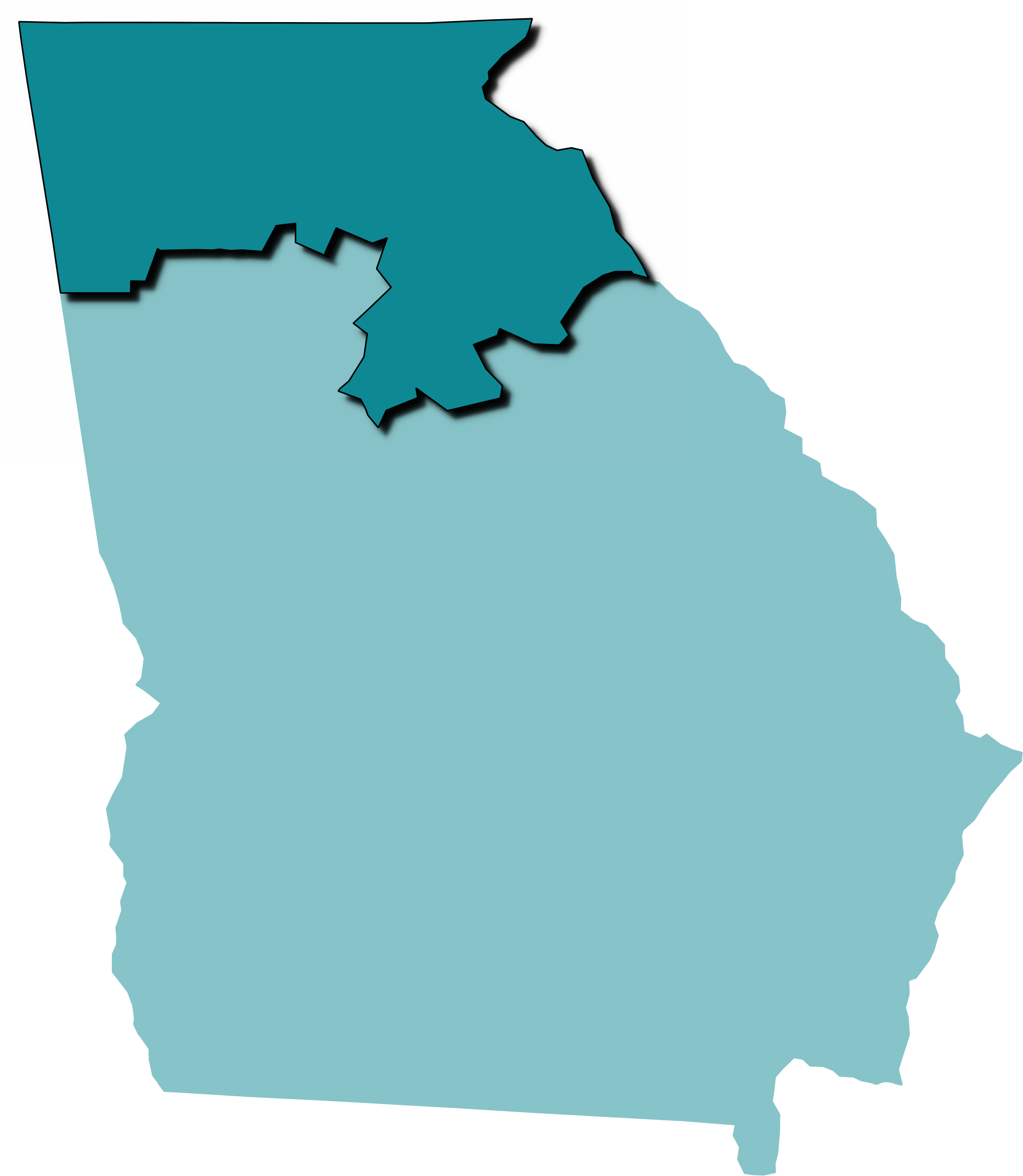 Counties Included - State Of Georgia Blue (2244x2560)